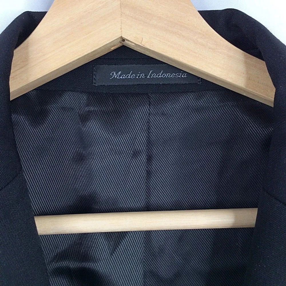 Calvin Klein 2 Button Suit Jacket Blazer Men's Size 48R Black 100% Wool